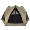 6-Sided Family Tent with Rainfly, Skylight, 3 Doors, 3 Windows-Olive Green