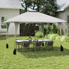 395 x 395 cm Pop up Canopy Tent with Vented Top and 8 Drainage Holes-Beige