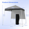 Pop up Canopy Tent with 1 Sidewall Outdoor Easy Setup Folding Gazebo Shelter-Grey