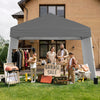 Pop up Canopy Tent with 2 Sidewalls Easy Setup Outdoor Sun Shelter-Grey