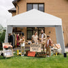 Pop up Canopy Tent with 2 Sidewalls Easy Setup Outdoor Sun Shelter-White