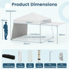 Pop up Canopy Tent with 2 Sidewalls Easy Setup Outdoor Sun Shelter-White