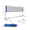 Portable Badminton Net with Poles and Carrying Bag for Lawn-Blue