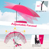 Portable Beach Umbrella Chair with Adjustable Parasol-Pink, 2 Pack