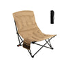 Portable Folding Camping Chair with 4-Position Padded for Sports Fishing-Khaki