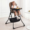 Portable High Chair with 3-Level Adjustable Tray and Footrest-Coffee