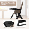 Portable High Chair with 3-Level Adjustable Tray and Footrest-Coffee