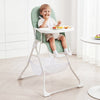 Portable High Chair with 3-Level Adjustable Tray and Footrest-Green