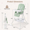 Portable High Chair with 3-Level Adjustable Tray and Footrest-Green