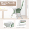 Portable High Chair with 3-Level Adjustable Tray and Footrest-Green
