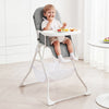 Portable High Chair with 3-Level Adjustable Tray and Footrest-Grey