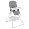Portable High Chair with 3-Level Adjustable Tray and Footrest-Grey