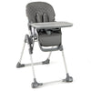 Portable Adjustable Highchair with Footrest and Detachable Tray for Babies-Grey