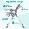 Portable Adjustable Highchair with Footrest and Detachable Tray for Babies-Grey