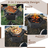 Portable Charcoal Grill Stove with Rotatable Grill and Foldable Body