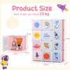 Portable Children Wardrobe with 12 Cubes and 2 Clothes Hanging Section-Pink