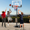 Portable Kids Basketball Hoop Outdoor 3.3-7 Feet with Shatterproof PC Backboard and Wheels-White