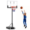 Portable Kids Basketball Hoop Outdoor 3.3-7 Feet with Shatterproof PC Backboard and Wheels-White