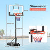 Portable Kids Basketball Hoop Outdoor 3.3-7 Feet with Shatterproof PC Backboard and Wheels-White