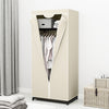 Portable Single Clothes Closet with Hanging Rail-Beige
