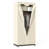 Portable Single Clothes Closet with Hanging Rail-Beige