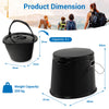 Portable Travel Toilet with Detachable Inner Bucket and Removable Toilet Paper Holder-Black
