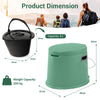 Portable Travel Toilet with Detachable Inner Bucket and Removable Toilet Paper Holder-Green