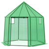 Portable Walk-in Greenhouse with PE Cover and Rustproof Metal Frame-Green