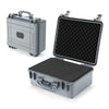 Portable Grey Waterproof Hard Case with Customizable Fit Foam-Grey-34 x 31 x 16 cm