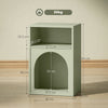 HOMCOM Bedside Table with 2 Open Compartments - Light Green