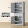 HOMCOM Multi-Storage Mid-Century Kitchen Cabinet - Grey