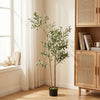 HOMCOM Decorative Artificial Plant, 148 cm Silk Olive Tree with 553 Leaves in Cement Pot, Fake Plant