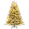 Pre-Lit Artificial Christmas Tree with PE PVC Branch Tips and Warm White LED Lights-4.5 ft