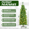 Pre-lit Artificial Pencil Christmas Tree with Warm White UL-listed Lights-6FT