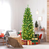 Pre-lit Artificial Pencil Christmas Tree with Warm White UL-listed Lights-6FT