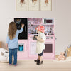 Toddler Pretend Kitchen Playset with Accessories and Simulated Sounds-Cream Pink