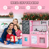 Toddler Pretend Kitchen Playset with Accessories and Simulated Sounds-Pink