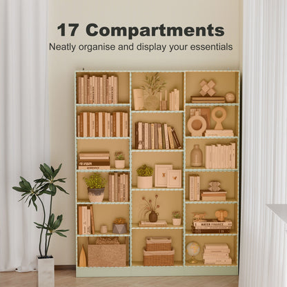 HOMCOM Bookcase with Open Storage, 6-Tier Bookshelf with Anti-Tipping Hardware, Light Green