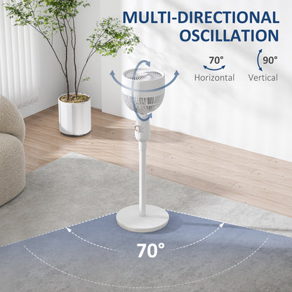 HOMCOM Pedestal Fan in White