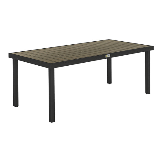 Outsunny Aluminium Outdoor Garden Dining Table for 8 People in Weathered Brown Wood-effect
