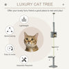 PawHut Floor to Ceiling Cat Tree for Indoor Cats, Kitten Tower, Condo, Multi-Layer Activity Center, Indoor Pet Play House with Solid Scratching Post Hanging Balls, Light Grey