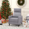 Linen Fabric Push Back Recliner Armchair with Adjustable Backrest and Footrest-Grey