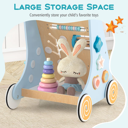 Push and Pull Learning Activity Center with Wheels-Blue