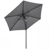 Outsunny 2.6 m Garden Parasol Umbrella with Aluminium Pole, Outdoor Patio Umbrella with Tilt and Crank, Vent, Grey