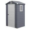 Outsunny 4.4ft x 3.3ft size Aluminium Frame and Plastic Wall Shed, with Foundation - Grey