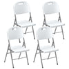 Outsunny Set of Four Foldable Outdoor Chairs - White