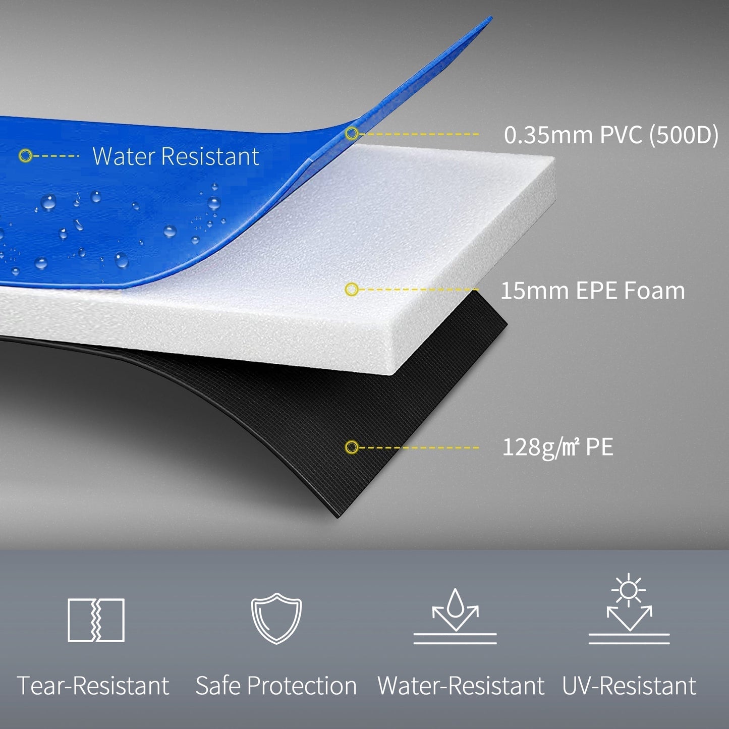 HOMCOM 12ft Trampoline Pad a366cm Trampoline Accessories Surround Pad Thick Foam Pads Padding Replacement Spare- Blue