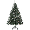 HOMCOM 5FT Artificial Christmas Tree with Pine Cones, Holiday Home Xmas Decoration Automatic Open, Green