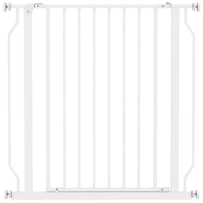 PawHut Extra Wide Dog Safety Gate, with Door Pressure, for Doorways, Hallways, Staircases - White