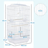 PawHut Large Metal Bird Cage with Perches, Food Bowls, Swing, for Budgies, Parakeets, White